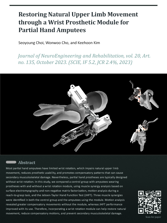 Wrist prosthetic module restoring upper-limb movement